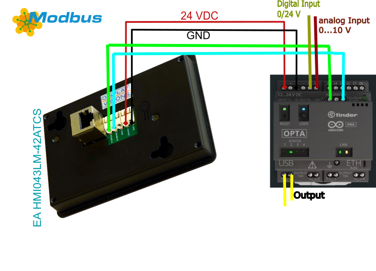 HMI connected to Arduino Finder OPTA