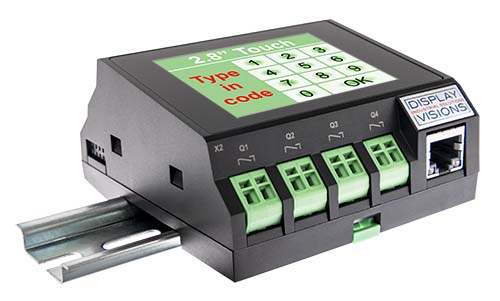 Small control unit with IPS display and touch, relay, analogue, RS232, Ethernet, WiFi